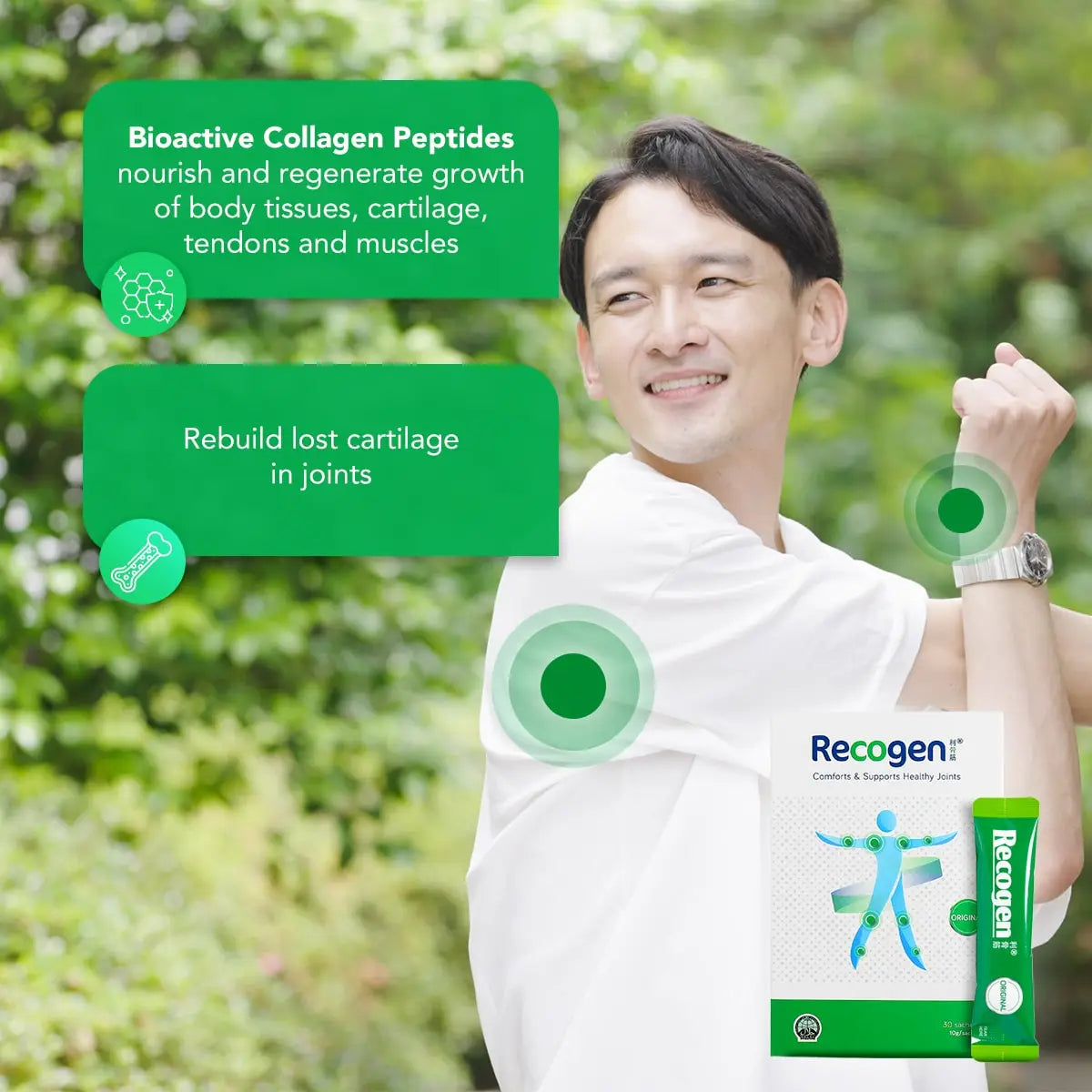 NCI Recogen Original joint supplement Singapore supports and maintain healthy joint functions. Order via 6744 5566 now!