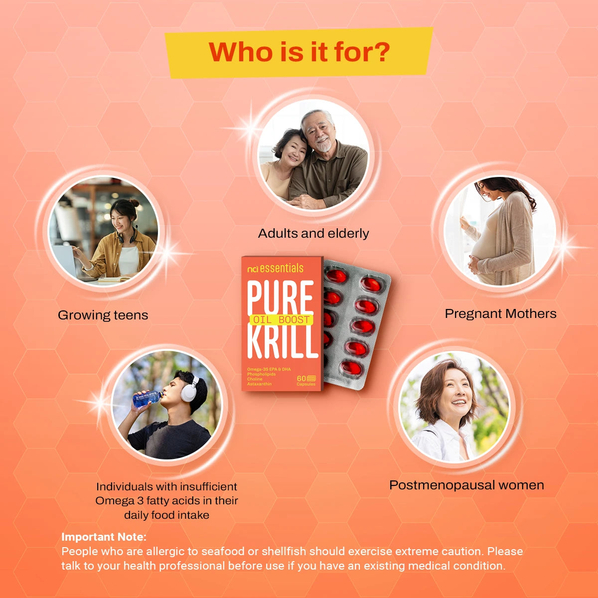 Krill Oil 60s- For joints, skin, eyes, brain and heart