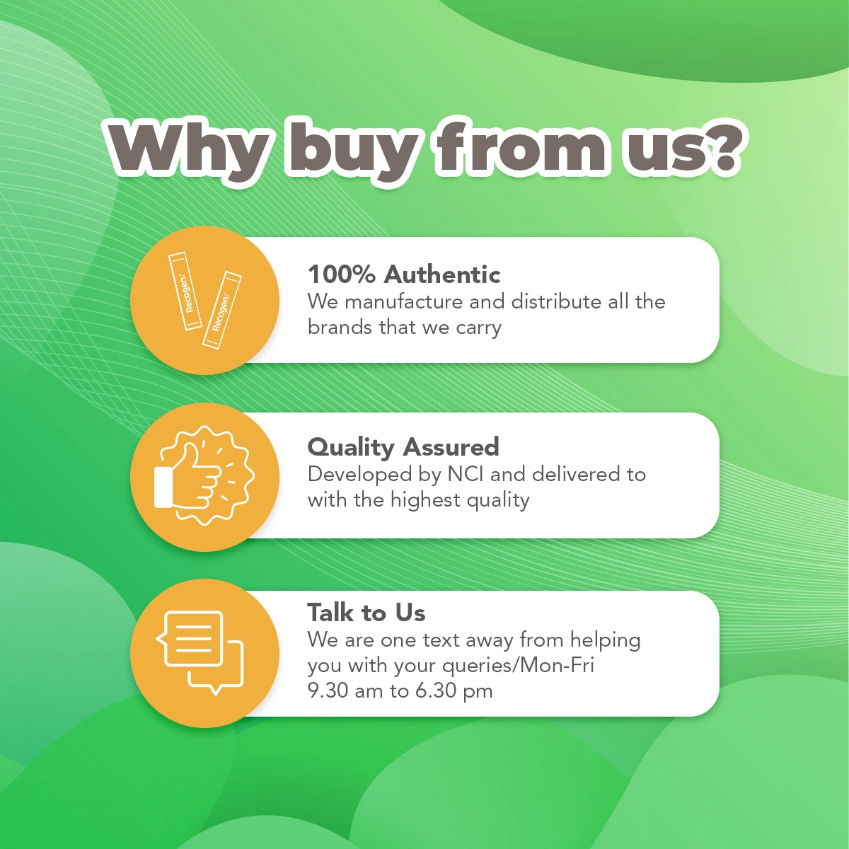 NCI Recogen helps with joint cartilage, while Bone K+® supports bone health. Order via 6744 5566 now!