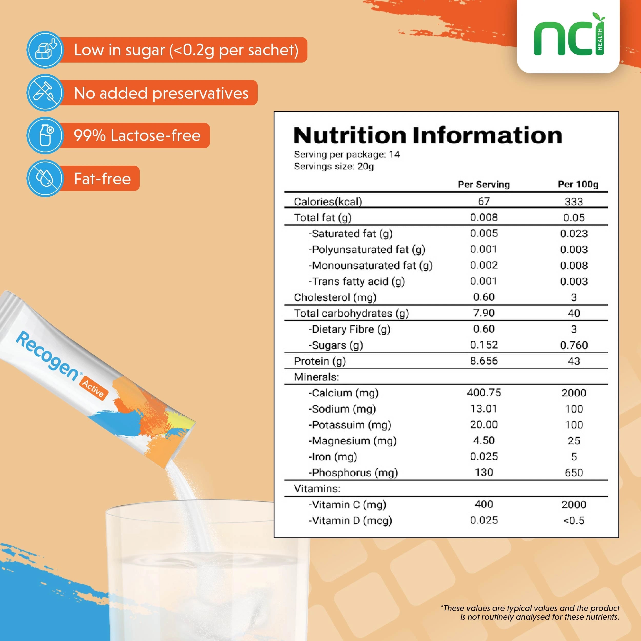 NCI Recogen Active energy supplement Singapore is formulated with whey protein isolate and collagen peptides to restore sore and tired muscles quickly and help build lean muscles. Order via 6744 5566 now!