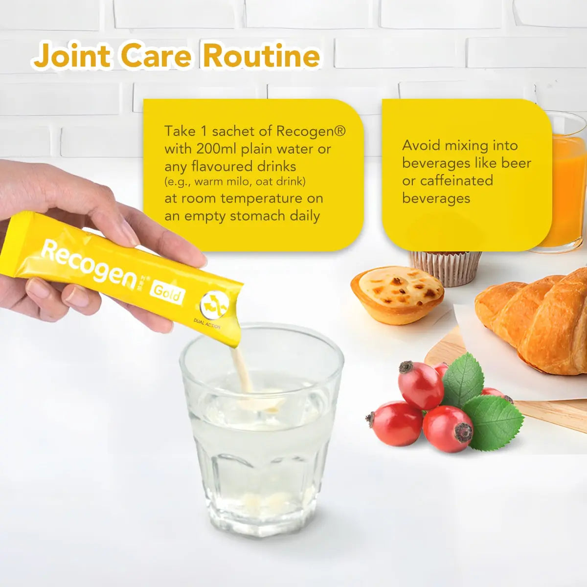 NCI Recogen Gold joint supplement Singapore reduces joint discomfort while enhancing mobility. Order via 6744 5566 now!