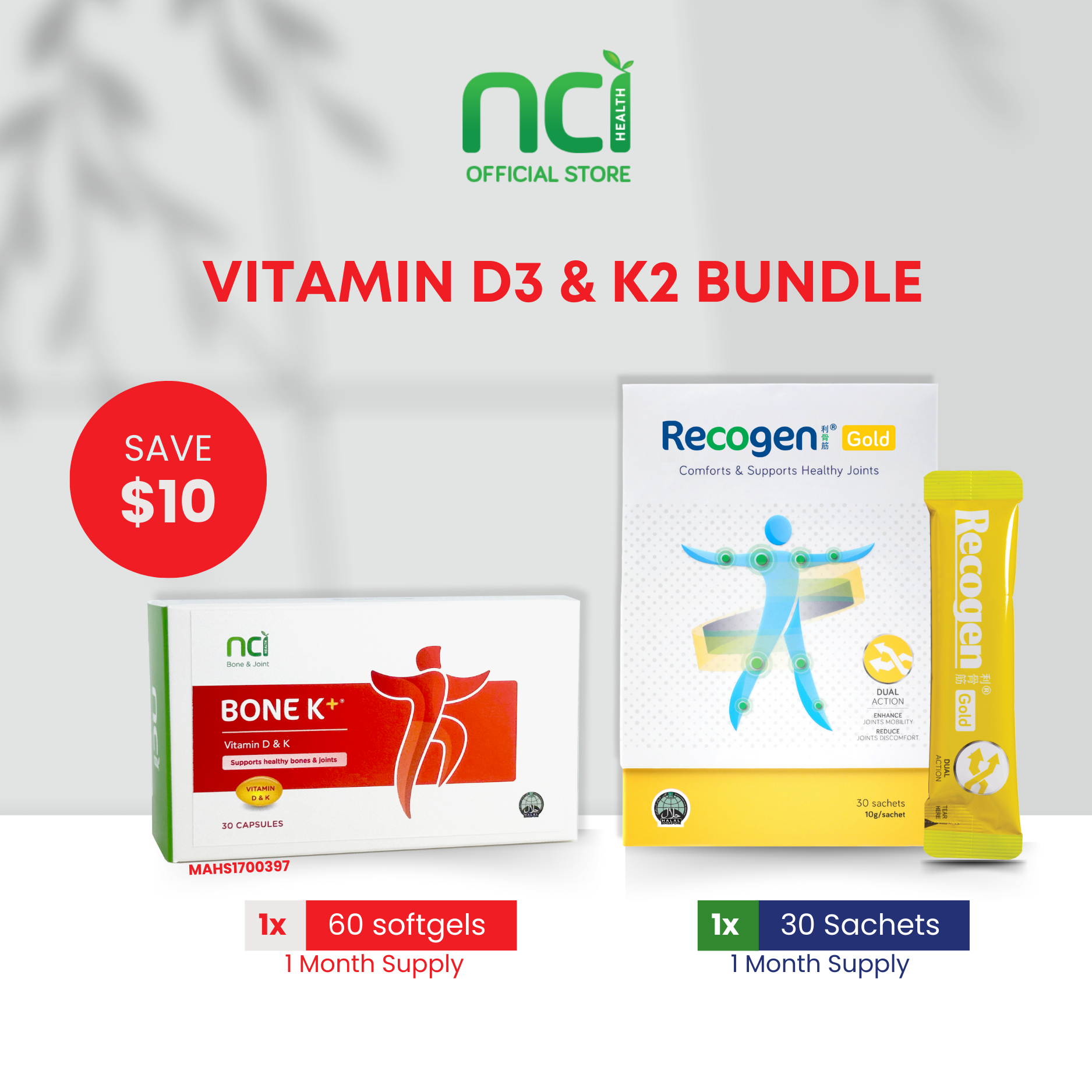 Recogen® Gold and Vitamin D3 & K2