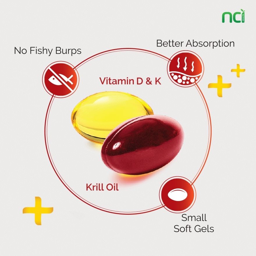 krill oil, Vitamin D &amp; K Supplement and Brainfit with Phosphatidylserine to increase memory by NCI Health Singapore