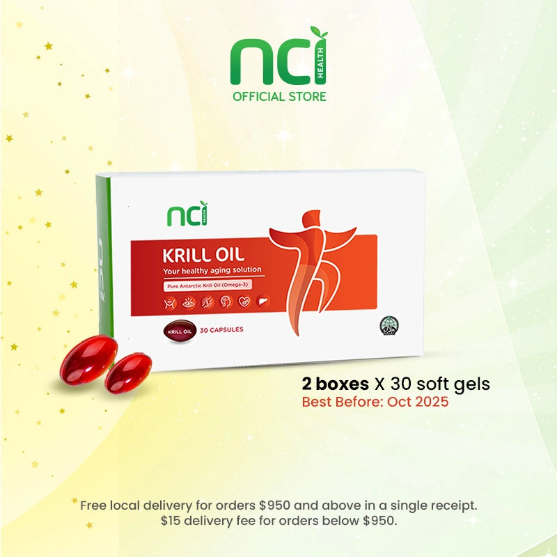 NCI Krill Oil joint supplement Singapore contains DHA, EPA and Omega-3 to support skin, eye, joints, brain and heart health Order via 6744 5566 now!