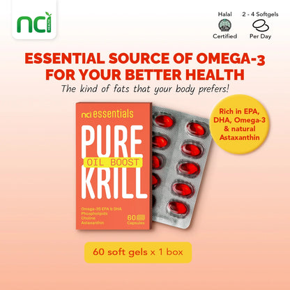 Krill Oil 60s- For joints, skin, eyes, brain and heart