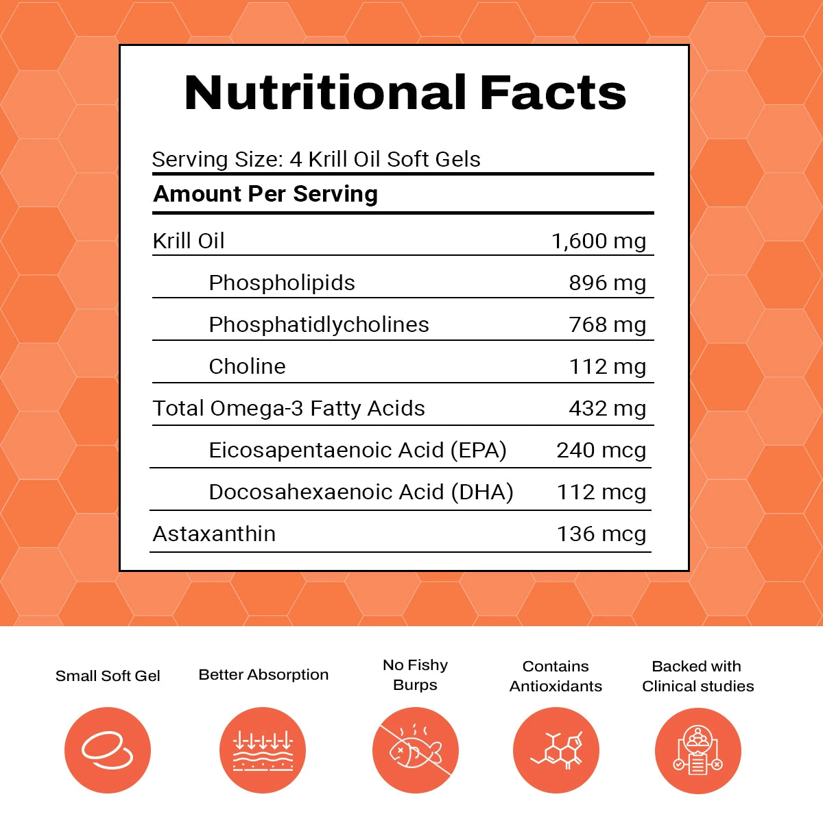 Krill Oil 60s- For joints, skin, eyes, brain and heart