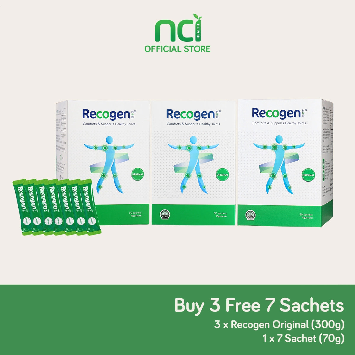 NCI Recogen Original joint supplement Singapore supports and maintain healthy joint functions. Order via 6744 5566 now!