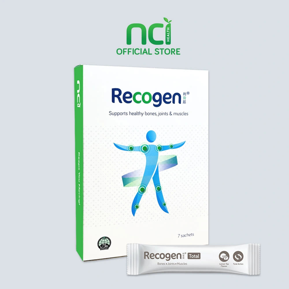 NCI Recogen Total Lemon Tea joint supplement Singapore supports joint, bone and muscle growth. Order via 6744 5566 now!