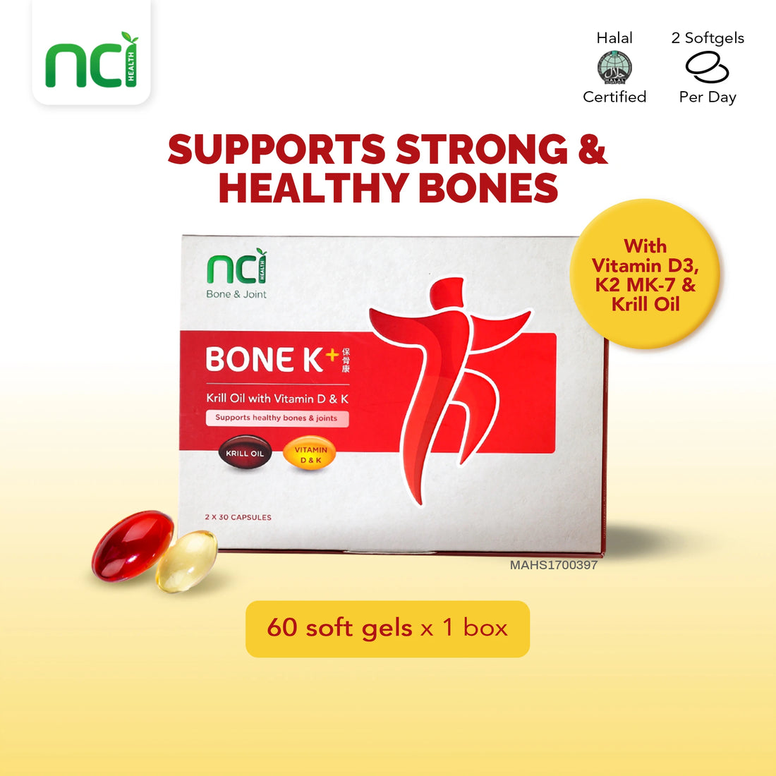 [Pre-order] BONE K+® - Krill Oil (Omega-3), Vitamin D3 And K2 MK-7