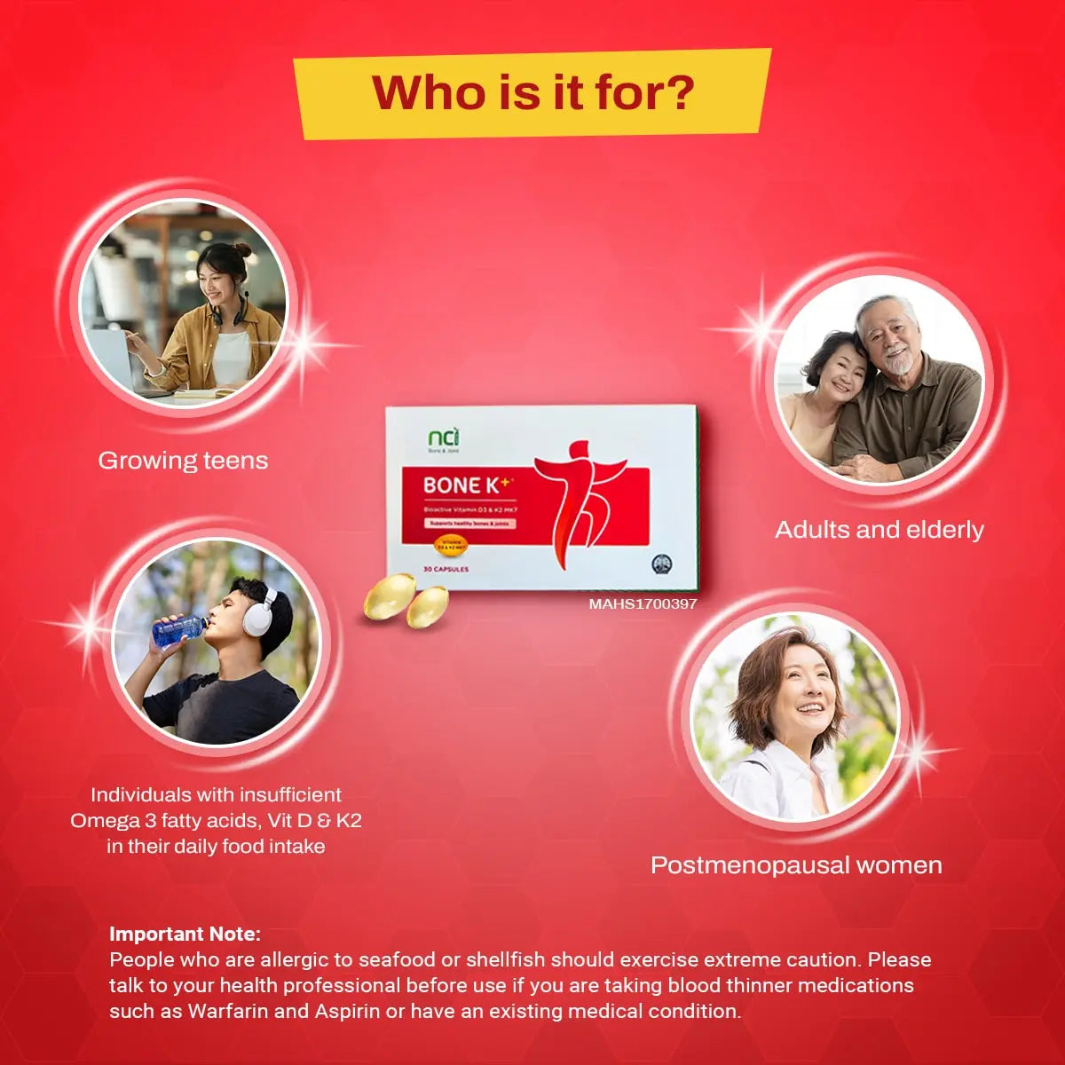 NCI Vitamin D3 And K2 MK-7 bone supplement Singapore supports bone health. Order via 6744 5566 now!