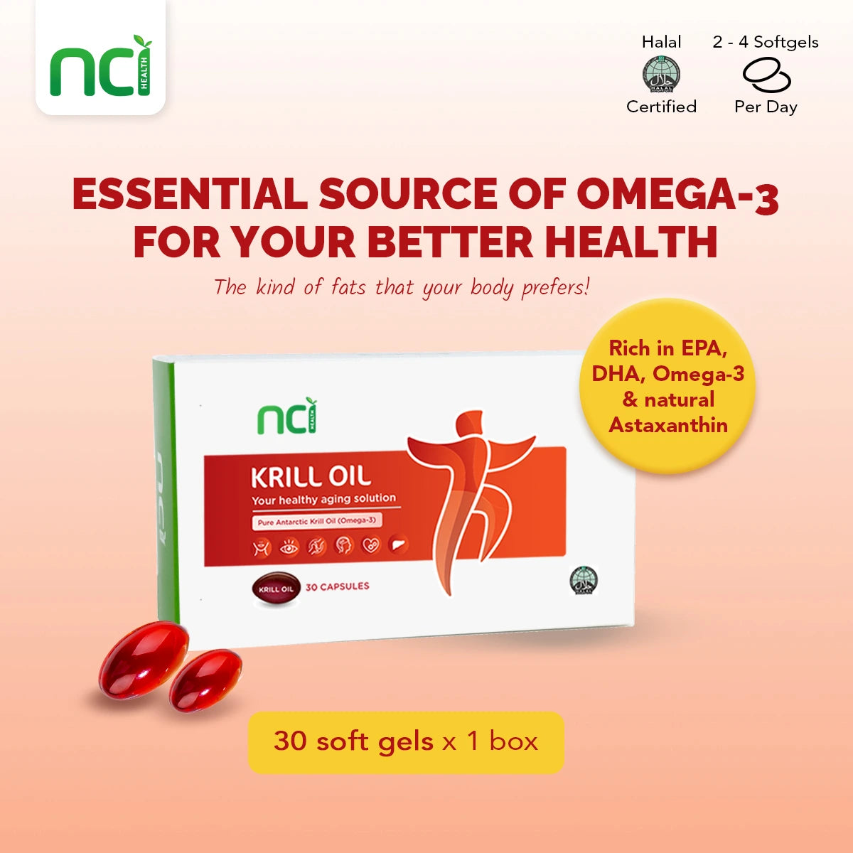 [GWP] Krill Oil 30s- For joints, skin, eyes, brain and heart