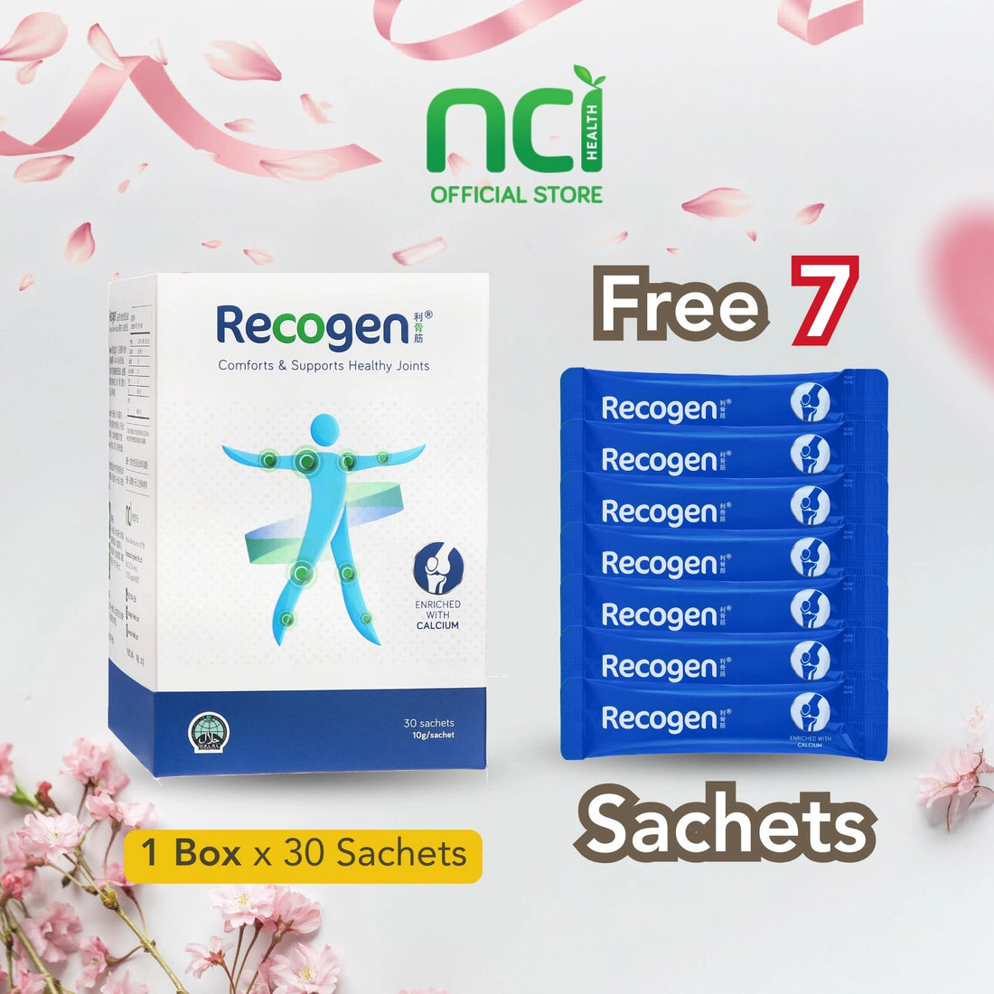 NCI Recogen Calcium joint supplement Singapore is enriched with calcium for strong joints and bones. Order via 6744 5566 now!