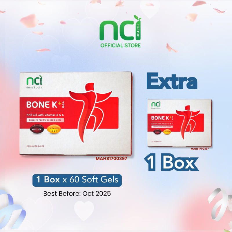 Bone K+® - Vitamin D3 &amp; K2 MK-7 and Krill Oil Buy 1 Get 1