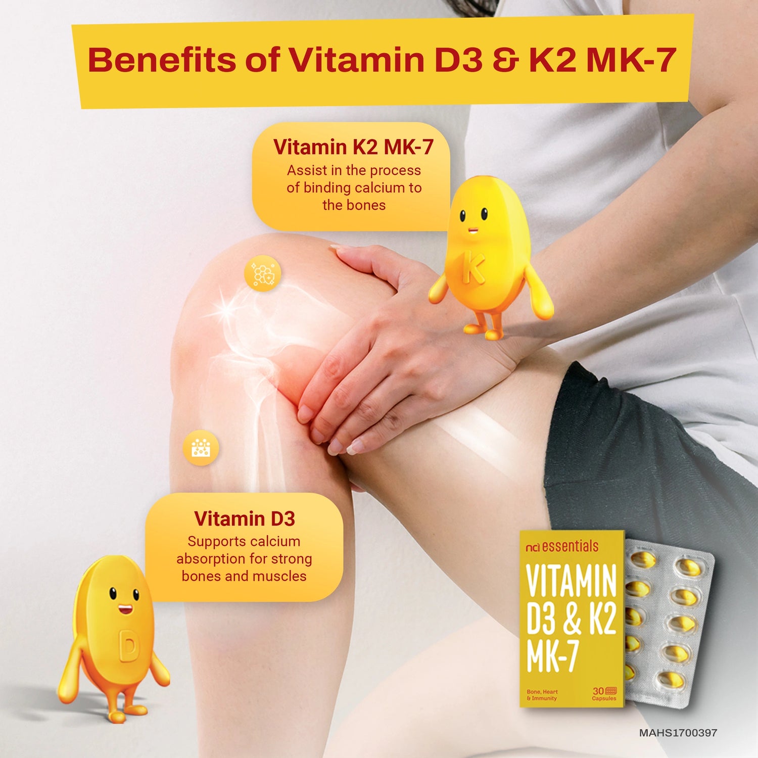Vitamin D3 And K2 MK-7 bone health supplement Singapore supports stronger bones by NCI Health