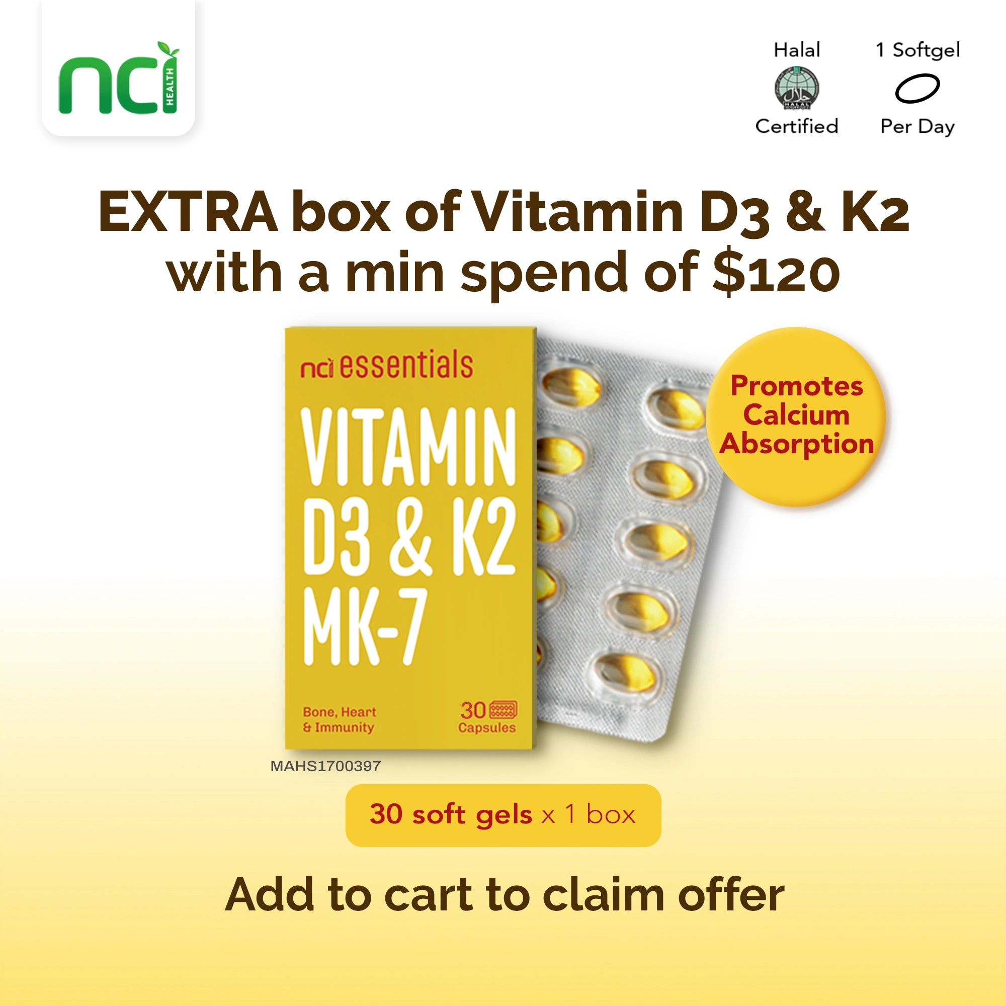 Vitamin D3 And K2 MK-7 bone health supplement Singapore supports stronger bones by NCI Health