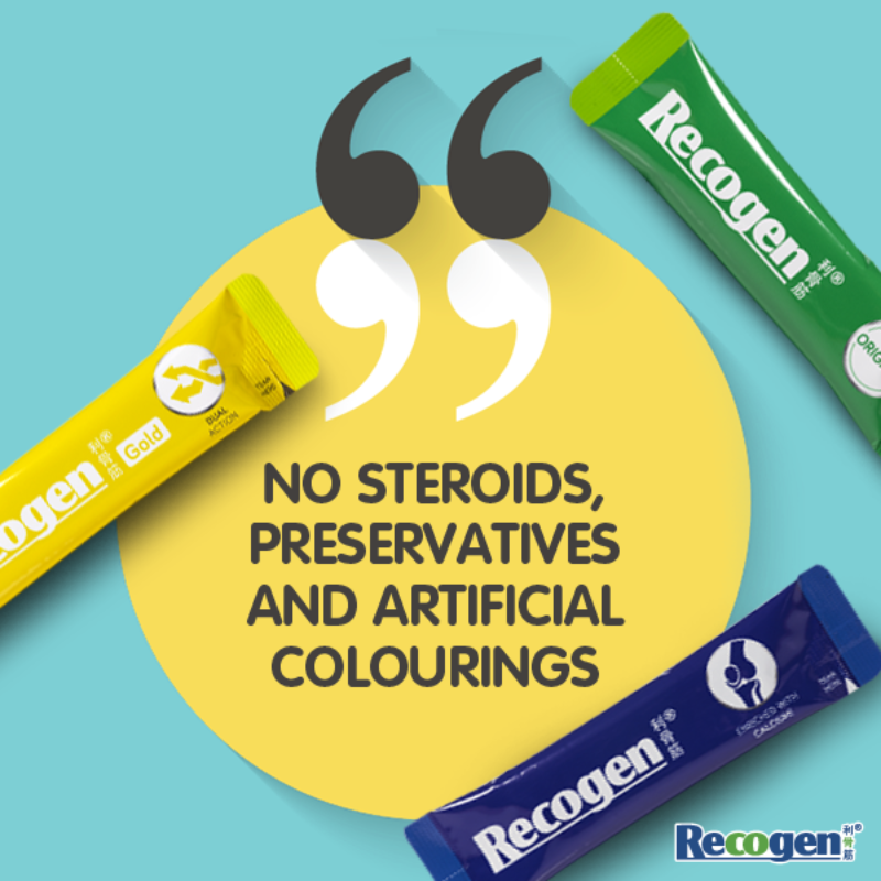 Recogen Calcium Singapore is enriched with calcium to support healthy joints and bones