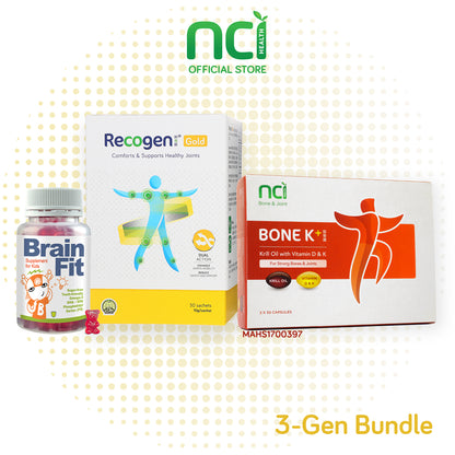 Recogen® Gold &amp; Bone K+® &amp; BrainFit Sugar-free Gummies